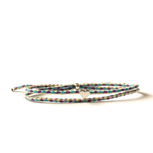 Armband mit Herz MAKE A WISH | Lilamix, silbern