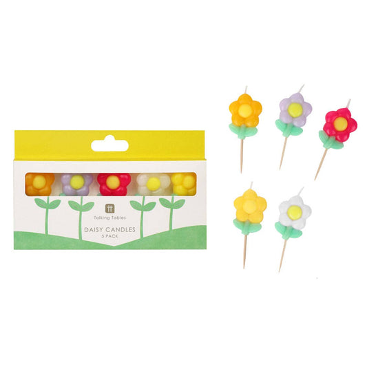 Gänseblümchen Mehrfarbige Geburtstagskerzen - 5er Pack - interiør butik