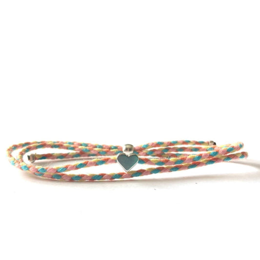 Armband mit Herz MAKE A WISH | Pastellmix, silbern