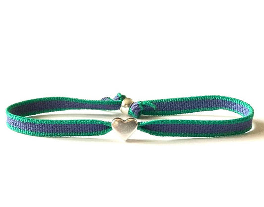 Armband mit Herz CALMNESS & HARMONY | Lila-Grün, silbern
