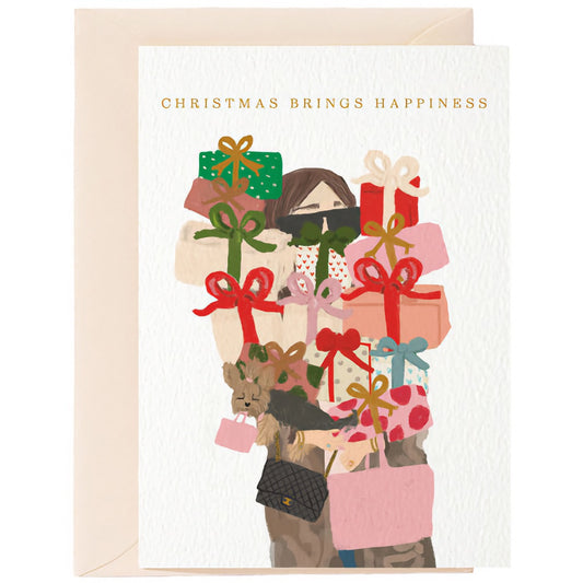 Faltkarte CHRISTMAS BRINGS HAPPINESS