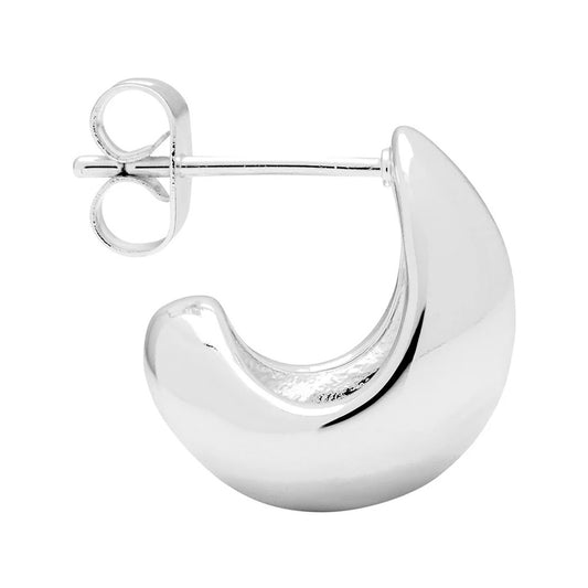 Ohrstecker CHUNKY DROP HOOPS | Silber