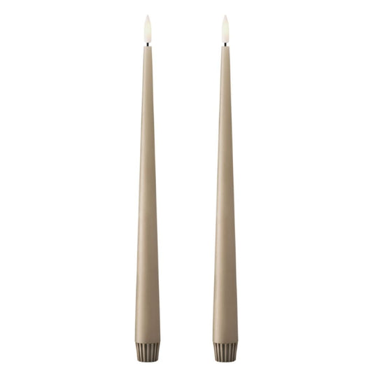 2er Set LED Stabkerzen h:30cm  | Nougat Note - interiør butik