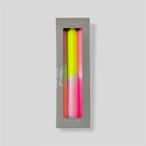 Kerzen Dip Dye Neon, 3er Set | Summer Breeze