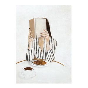 Faltkarte mit Umschlag FEMME AVEC LIVRE