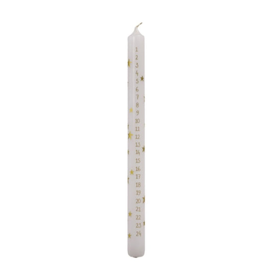 Kalenderkerze 29cm | Sterne, gold