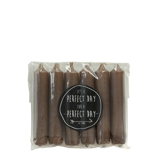 6er Pack Kerzen 12cm | Espresso