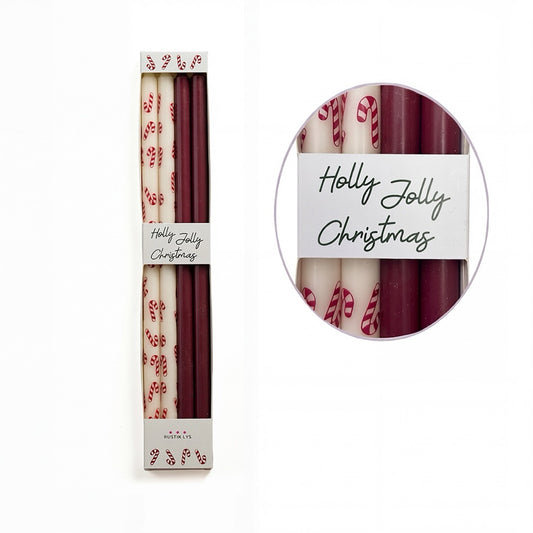 Stiftkerzen CANDY CANE 4er Set Ø1.2 cm h: 30cm