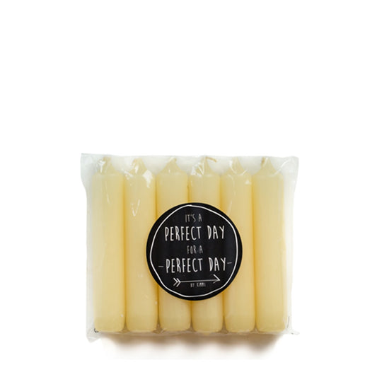 6er Pack Kerze 12cm | Pale Banana - interiør butik