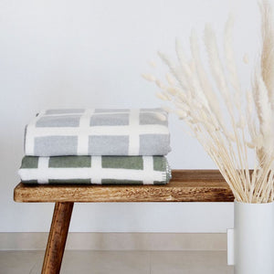Decke Baumwolle VERA | grün-natur