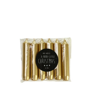 6 Kerzen 12cm Gold - interiør butik